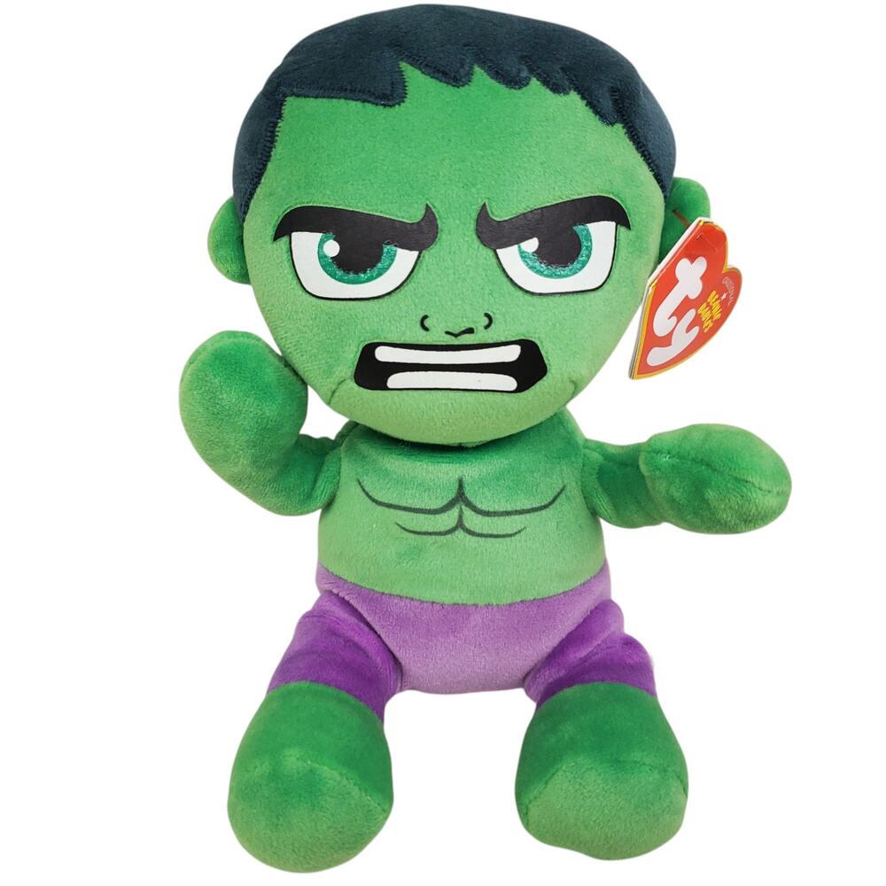 Marvel Hulk Plush Ty Beanie Babies Plush 8" NEW